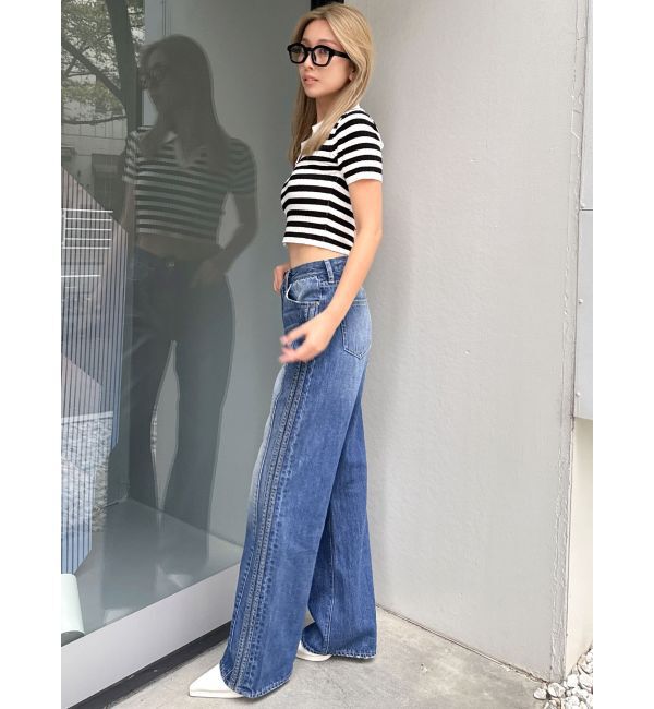 GYDA「BACK OPENハーフスリーブPOLOニットトップス」|ニット・セーター|