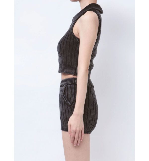 GYDA「ハーフZIPノースリブリーチポロニットトップス」|ニット・セーター|