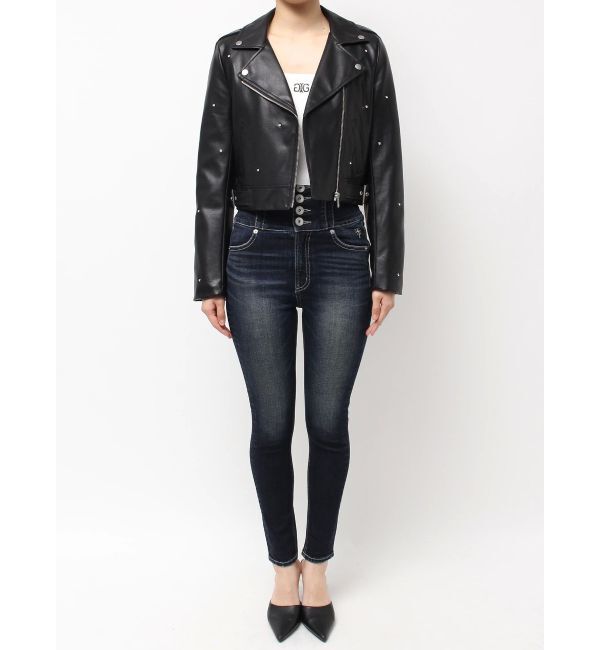 GYDA「bijou フェイクレザーライダースジャケット」|ライダースジャケット|
