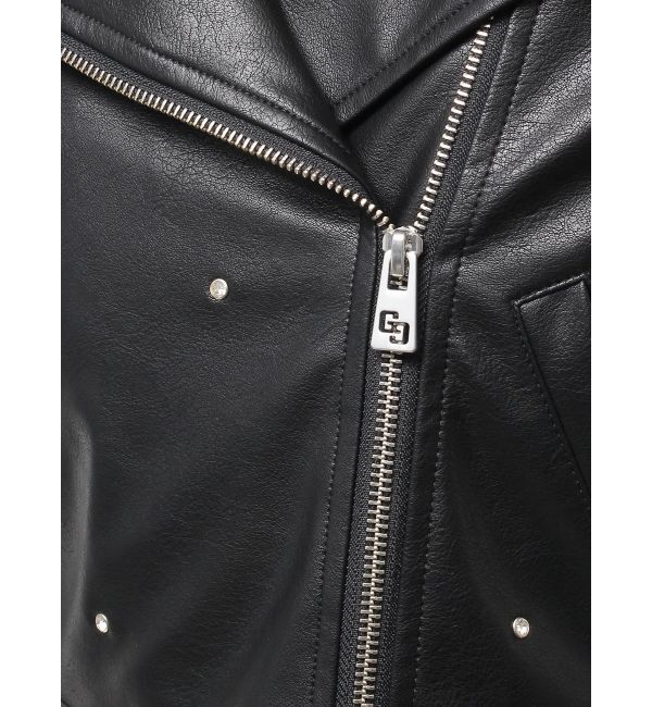 GYDA「bijou フェイクレザーライダースジャケット」|ライダースジャケット|