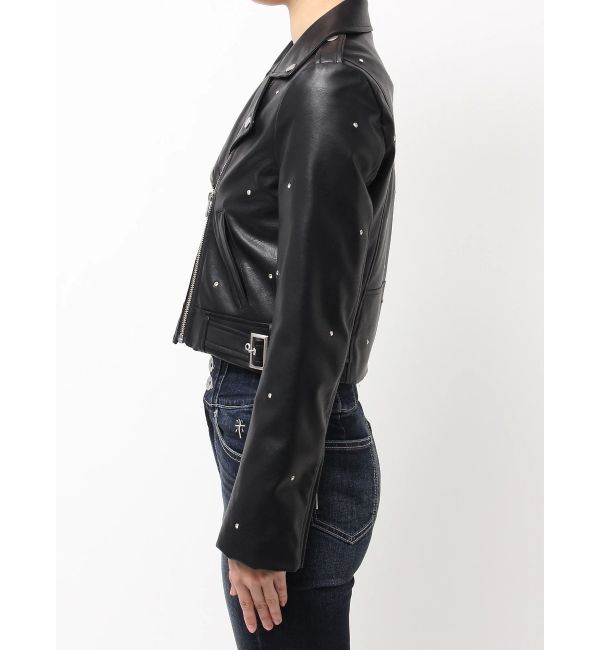 GYDA「bijou フェイクレザーライダースジャケット」|ライダースジャケット|