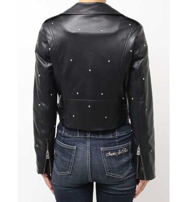 GYDA「bijou フェイクレザーライダースジャケット」|ライダースジャケット|
