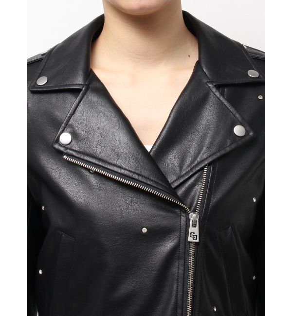 GYDA「bijou フェイクレザーライダースジャケット」|ライダースジャケット|