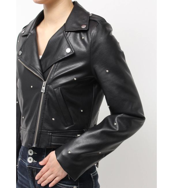 GYDA「bijou フェイクレザーライダースジャケット」|ライダースジャケット|