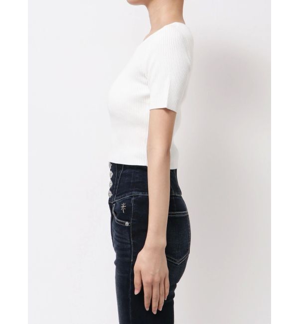 GYDA「SymmetryGYDA ハーフスリーブニットトップス」|ニット・セーター|