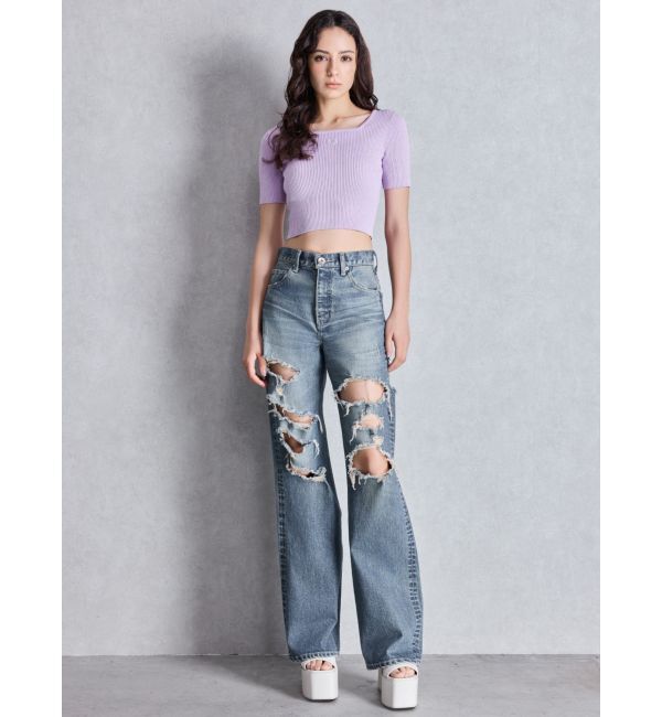 GYDA「SymmetryGYDA ハーフスリーブニットトップス」|ニット・セーター|