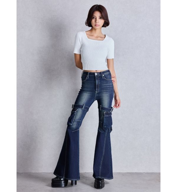 GYDA「SymmetryGYDA ハーフスリーブニットトップス」|ニット・セーター|