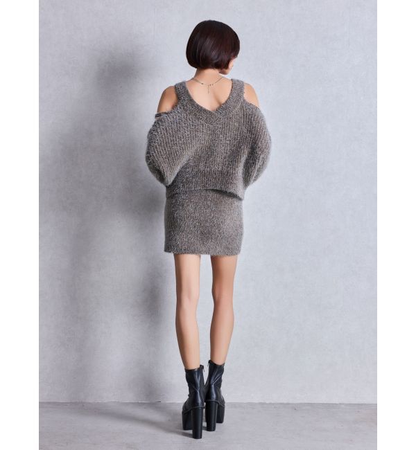 GYDA「レースアップシャギーニットトップス」|ニット・セーター|