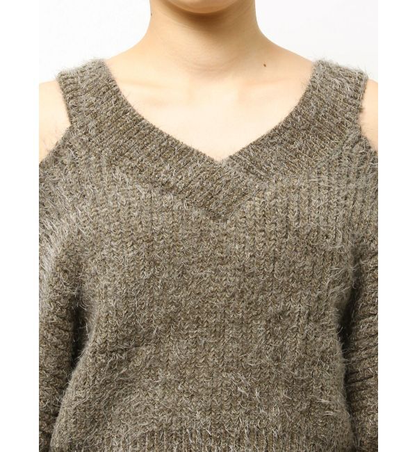 GYDA「レースアップシャギーニットトップス」|ニット・セーター|