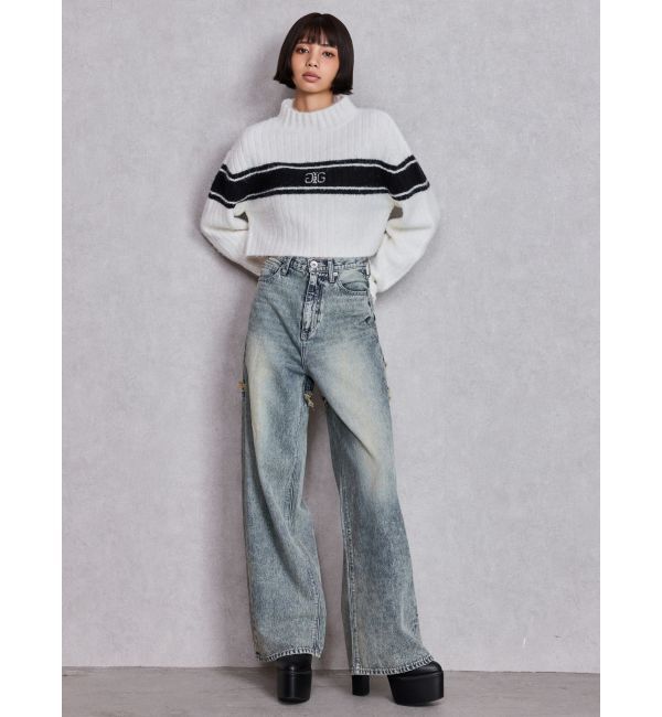 GYDA「SymmetryGYDAリブニットトップス」|ニット・セーター|