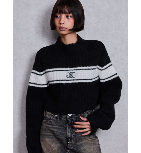 GYDA「SymmetryGYDAリブニットトップス」|ニット・セーター|ブラック