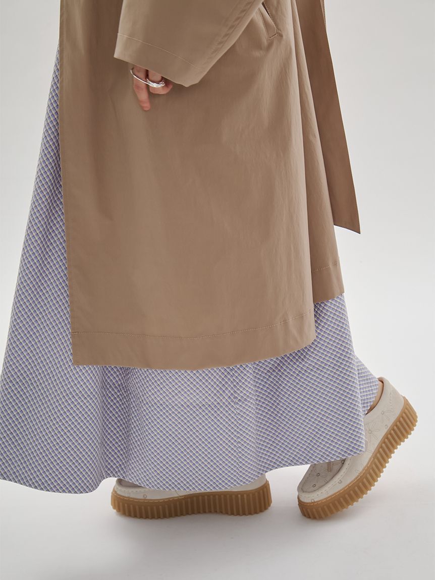 emmi atelier「ボリュームスリーブロングコート/撥水」|トレンチコート|