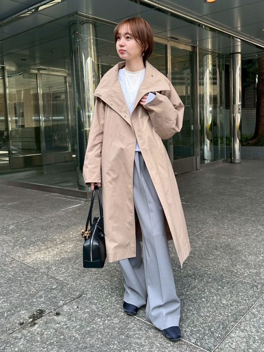 emmi atelier「ボリュームスリーブロングコート/撥水」|トレンチコート|