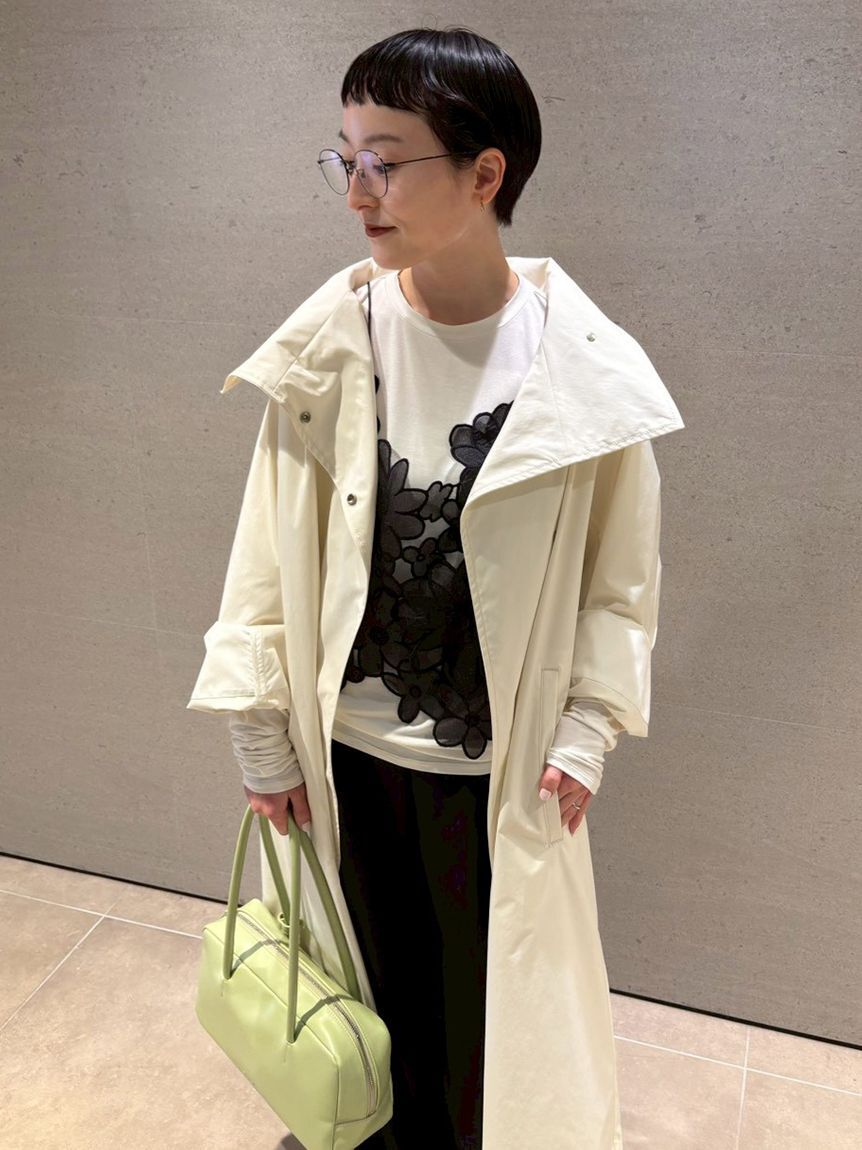 emmi atelier「ボリュームスリーブロングコート/撥水」|トレンチコート|