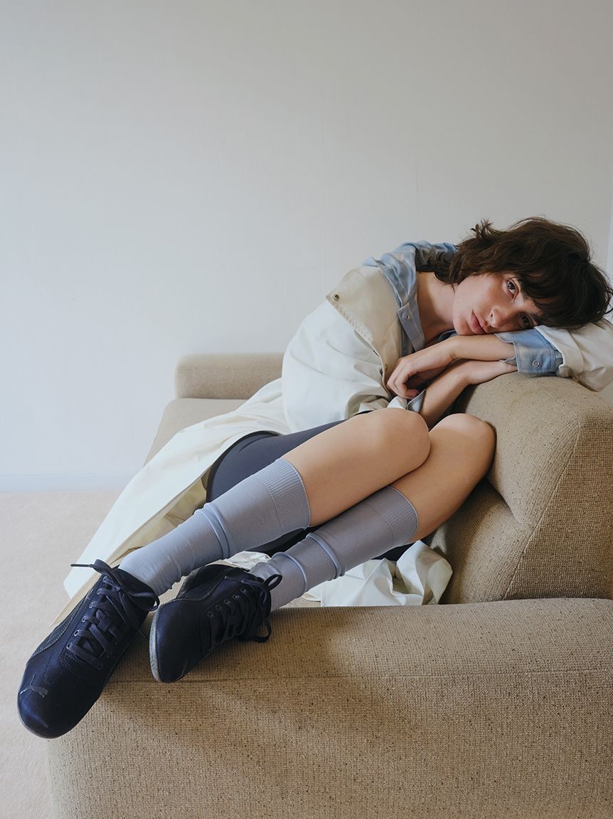 emmi atelier「ボリュームスリーブロングコート/撥水」|トレンチコート|