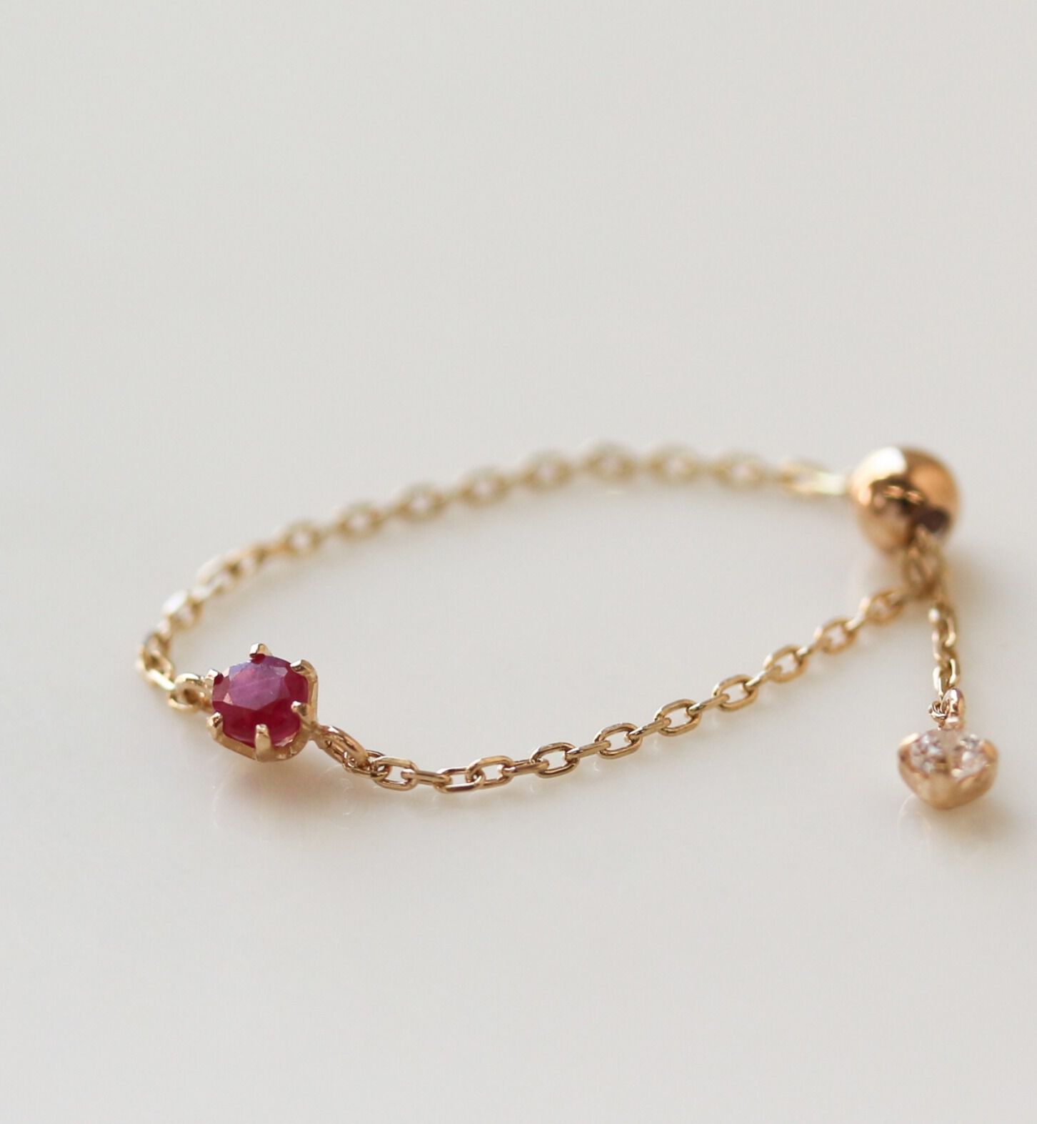  「ルビー チェーンリング | K10YG【WEB/ランドマーク店限定】」|リング|