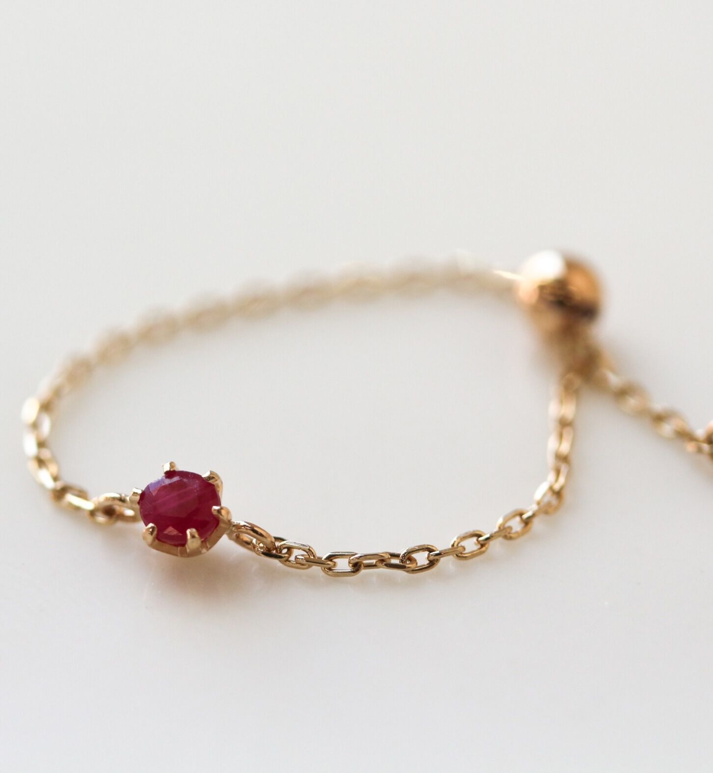  「ルビー チェーンリング | K10YG【WEB/ランドマーク店限定】」|リング|