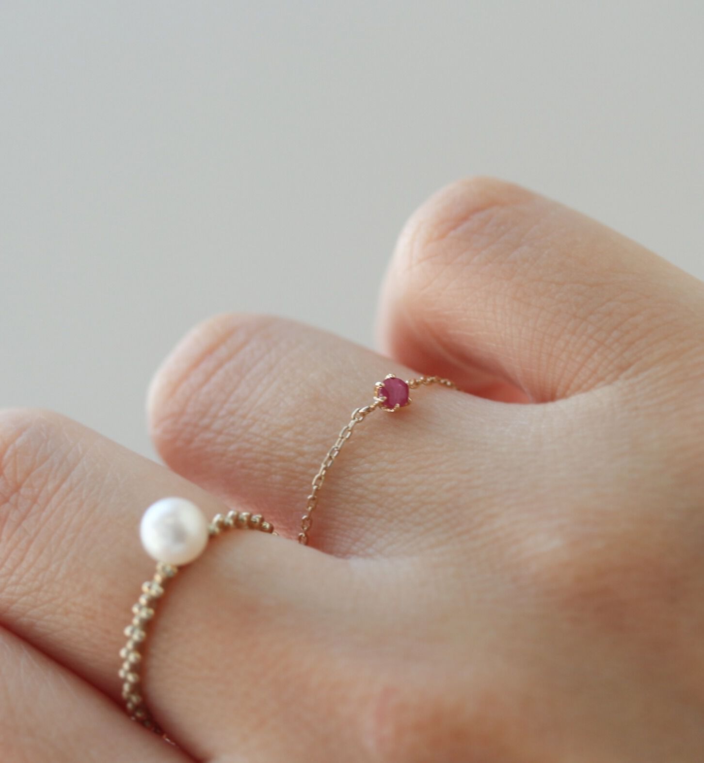  「ルビー チェーンリング | K10YG【WEB/ランドマーク店限定】」|リング|