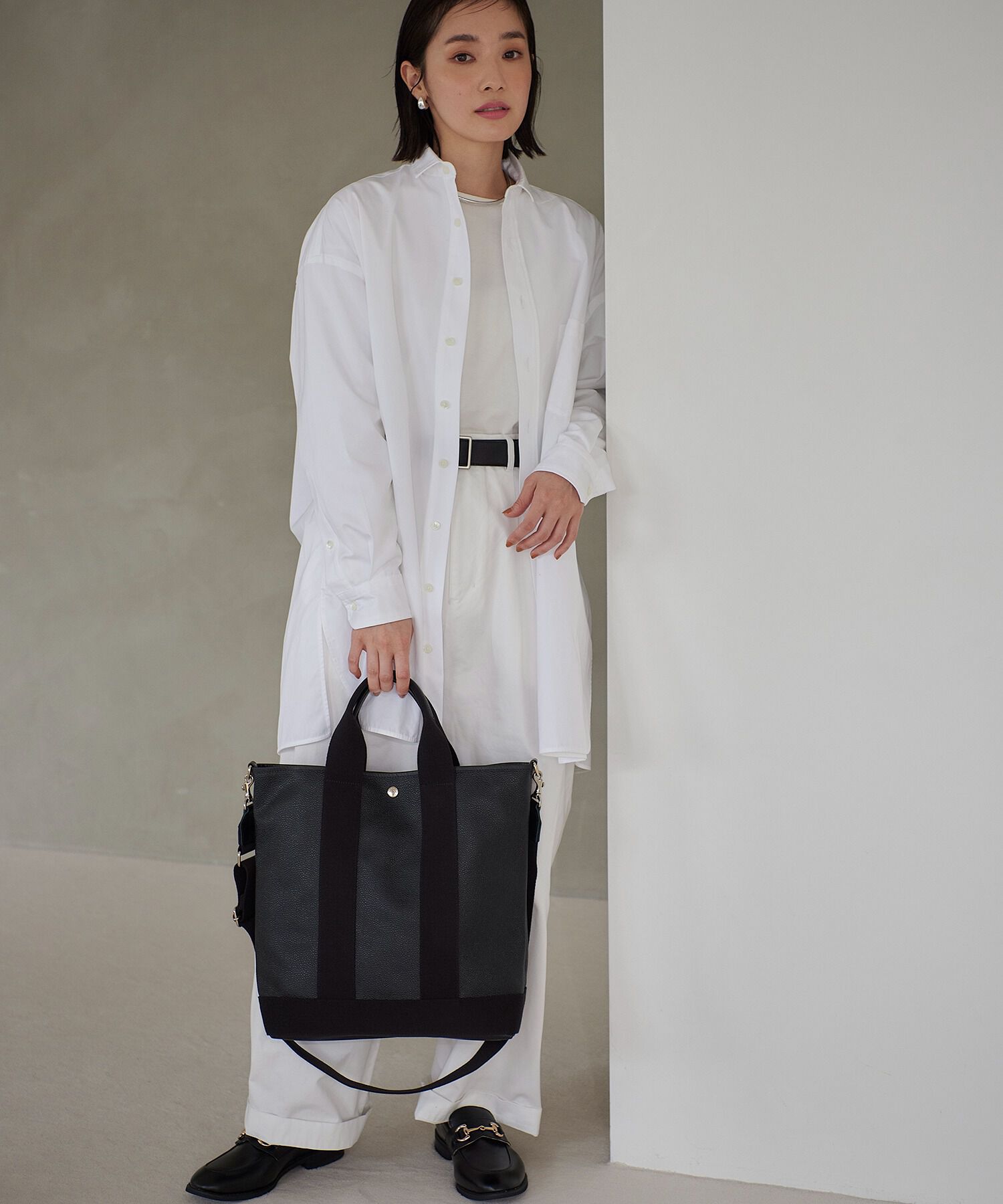 TOPKAPI BREATH「スコッチグレイン ネオレザー 縦型 A4 トート バッグ ショルダー付き L」|ショルダー・メッセンジャー|