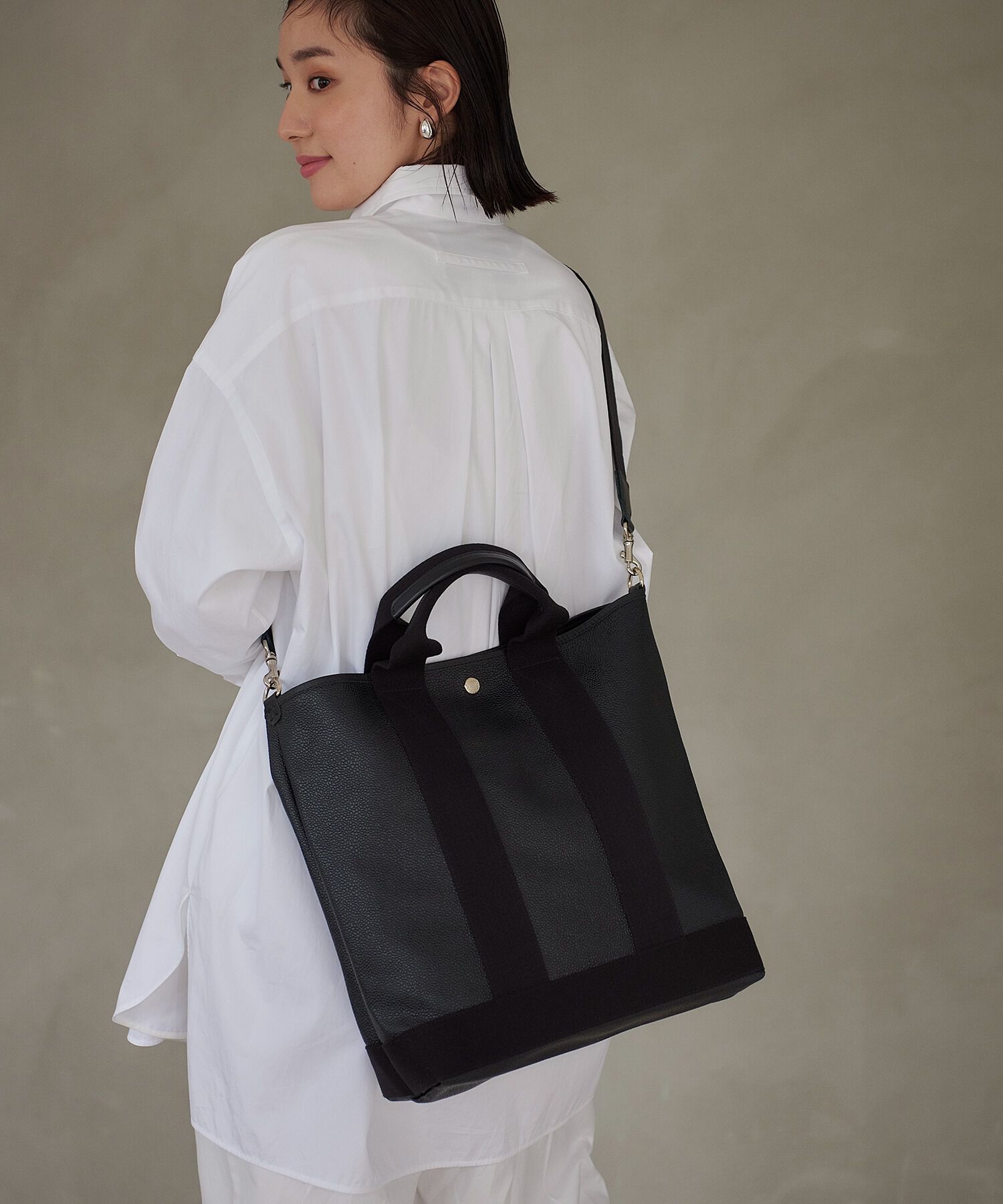 TOPKAPI BREATH「スコッチグレイン ネオレザー 縦型 A4 トート バッグ ショルダー付き L」|ショルダー・メッセンジャー|