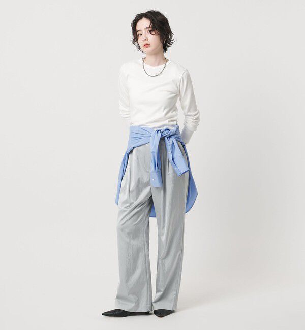 UNITED ARROWS「サテン 2タック ストレート パンツ」|チノ|