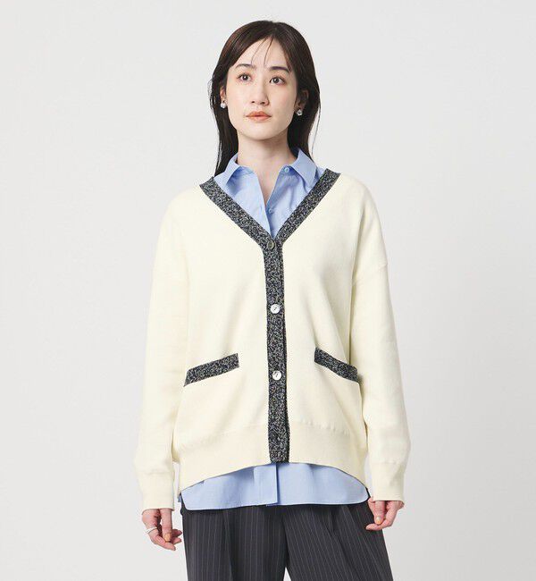 UNITED ARROWS「コンフォート スマート Vネックカーディガン ‐ウォッシャブル‐」|カーディガン|OFF WHITE