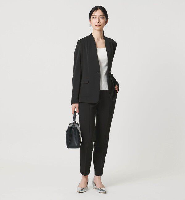 UNITED ARROWS「FEEL CLEAN Vノーカラー ジャケット ‐防しわ ストレッチ UVカット‐」|ノーカラージャケット|