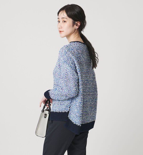 UNITED ARROWS「ミックスヤーン プルオーバーニット」|ニット・セーター|NAVY