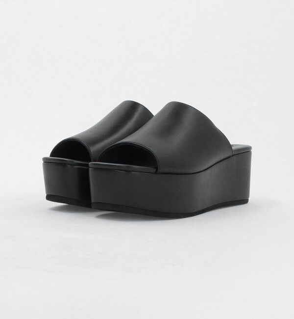 UNITED ARROWS「レザー プラットフォーム ミュール/サンダル」|サンダル|