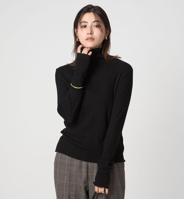 UNITED ARROWS green label relaxing「テレコ タートルネック プルオーバー」|Tシャツ・カットソー|BLACK