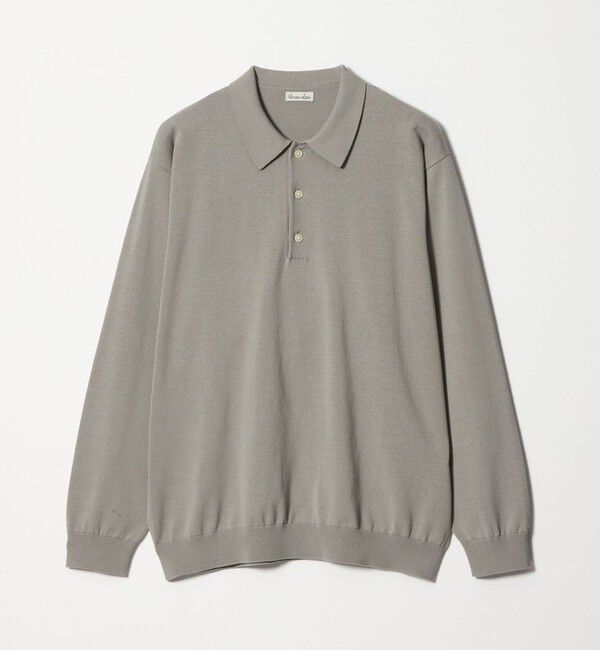 STEVEN ALAN「＜Steven Alan＞ ハイツイスト  3B ニットポロシャツ NARROW」|ニット・セーター|LT.GRAY