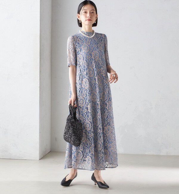 SHIPS for women「little black: パールモチーフ ウェーブ カット パンプス」|パンプス|