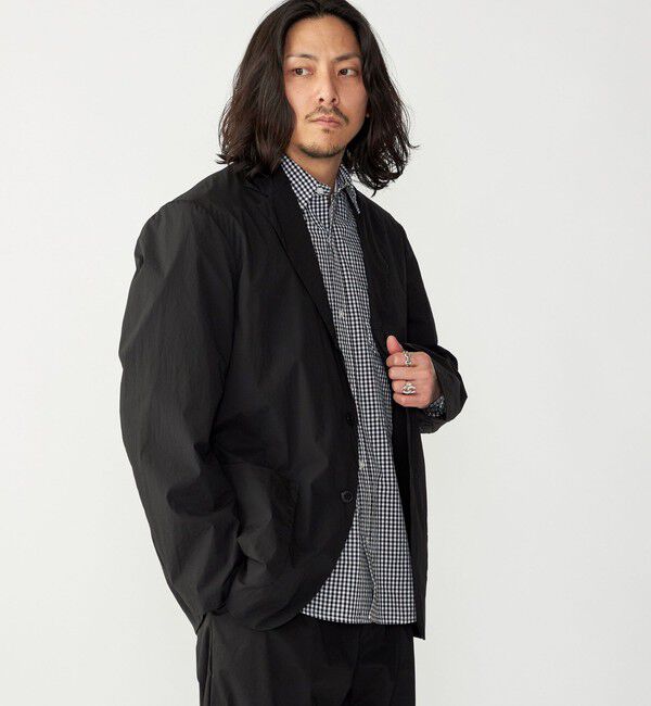 SHIPS「SHIPS: 〈セットアップ対応・手洗い可能・撥水加工〉ライト ナイロン テーラードジャケット」|テーラードジャケット|ブラック