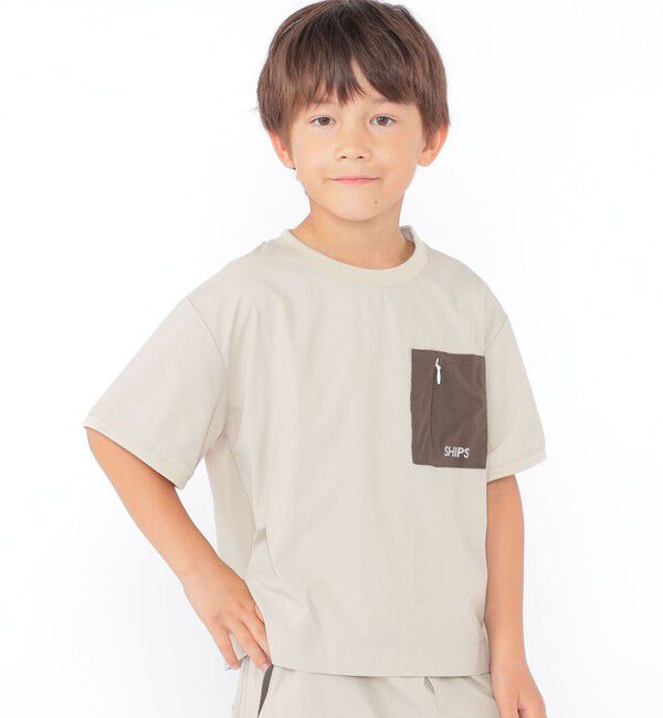 SHIPS KIDS「SHIPS KIDS:100～130cm / 〈UVカット〉ドライ ポケット TEE」|Tシャツ・カットソー|