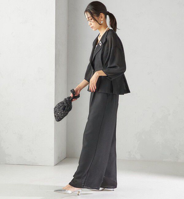 SHIPS for women「troisiemeCHACO:〈洗濯機可能〉メッシュ ワイド パンツ（セレモニー対応可）」|その他|