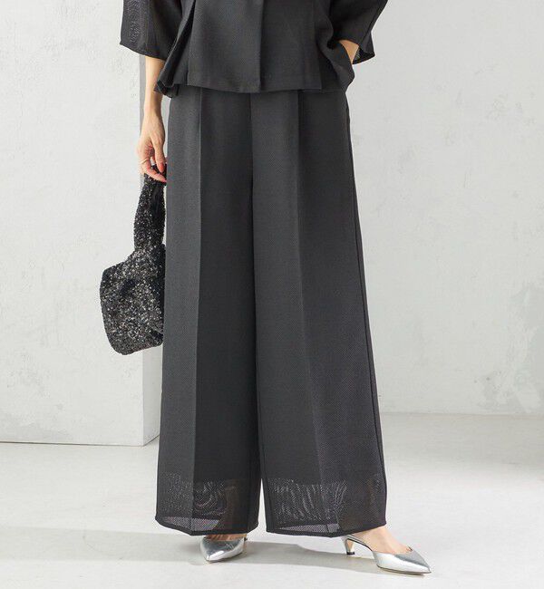 SHIPS for women「troisiemeCHACO:〈洗濯機可能〉メッシュ ワイド パンツ（セレモニー対応可）」|その他|