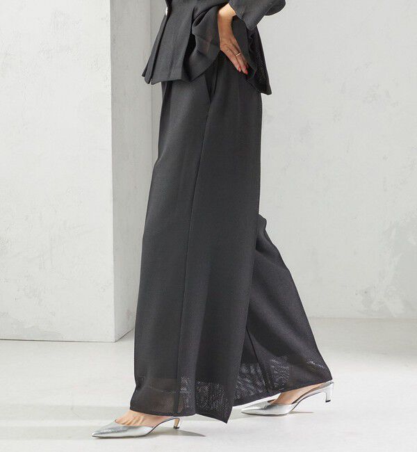 SHIPS for women「troisiemeCHACO:〈洗濯機可能〉メッシュ ワイド パンツ（セレモニー対応可）」|その他|