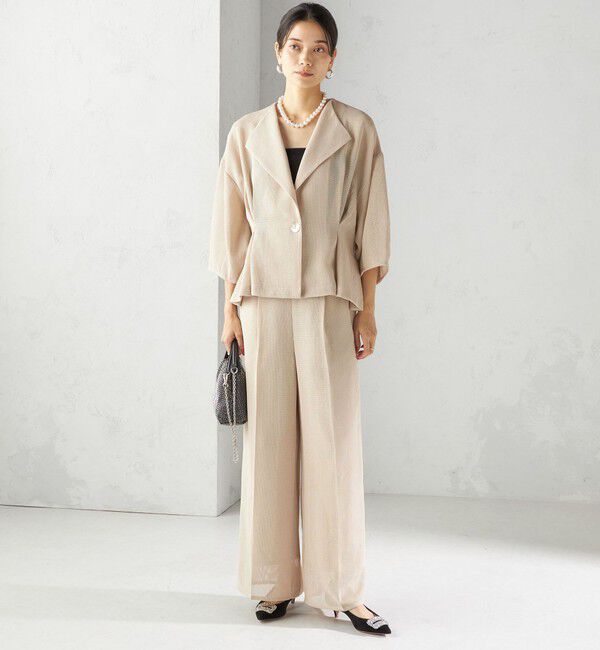 SHIPS for women「troisiemeCHACO:〈洗濯機可能〉メッシュ ワイド パンツ（セレモニー対応可）」|その他|