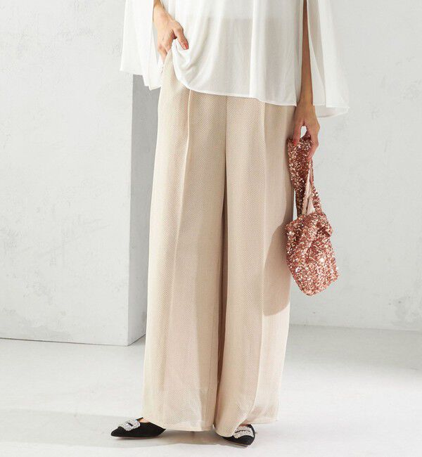 SHIPS for women「troisiemeCHACO:〈洗濯機可能〉メッシュ ワイド パンツ（セレモニー対応可）」|その他|