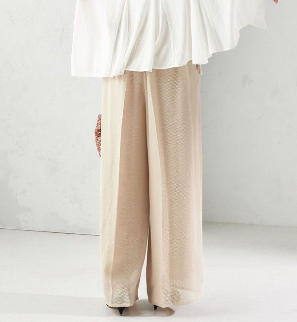 SHIPS for women「troisiemeCHACO:〈洗濯機可能〉メッシュ ワイド パンツ（セレモニー対応可）」|その他|