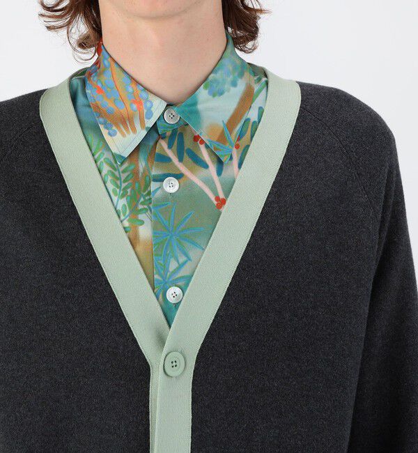 CABaN「CABaN コットンカシミヤ バイカラーVネックカーディガン」|カーディガン|