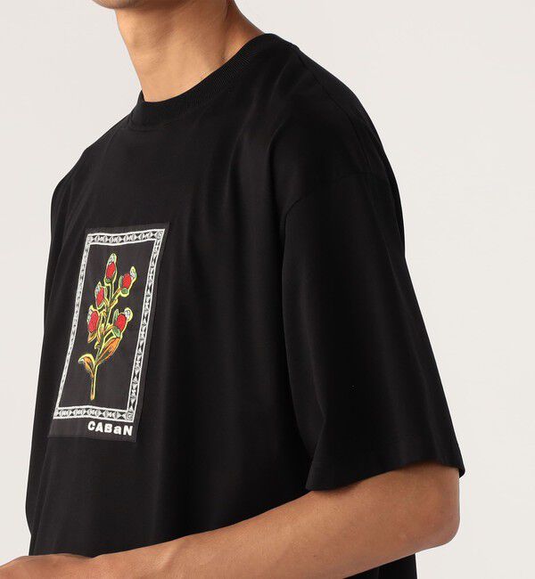 CABaN「CABaN スビンコットン ビンテージフラワーエンブロイダリーTシャツ」|Tシャツ・カットソー|