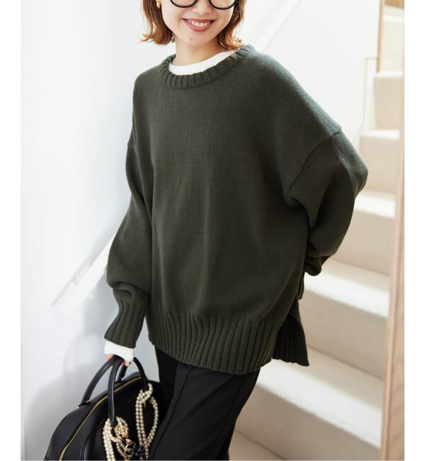 SLOBE IENA「《WEB限定/追加2予約》バルキーコットンプルオーバー」|ニット・セーター|