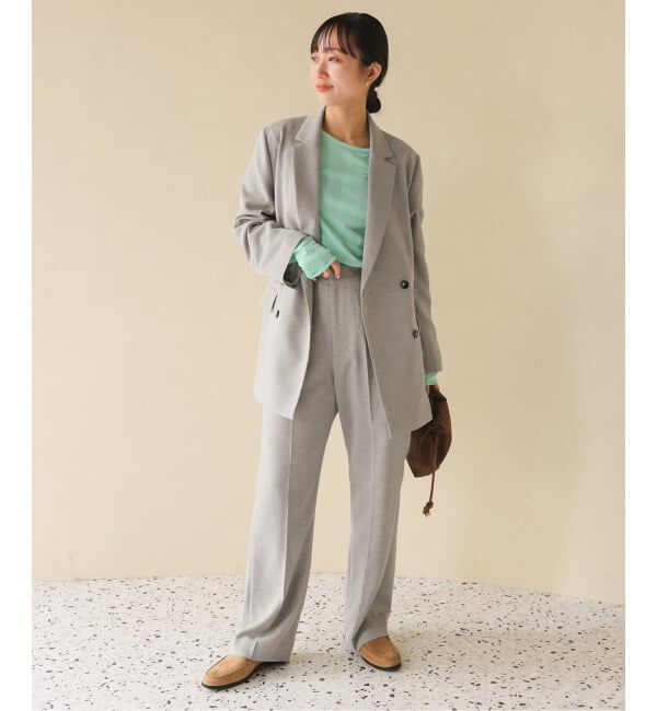 SLOBE IENA「《WEB限定/セットアップ対応可/追加3予約》ウォッシャブルツイルダブルジャケット」|テーラードジャケット|