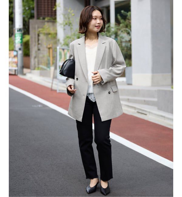 SLOBE IENA「《WEB限定/セットアップ対応可/追加3予約》ウォッシャブルツイルダブルジャケット」|テーラードジャケット|