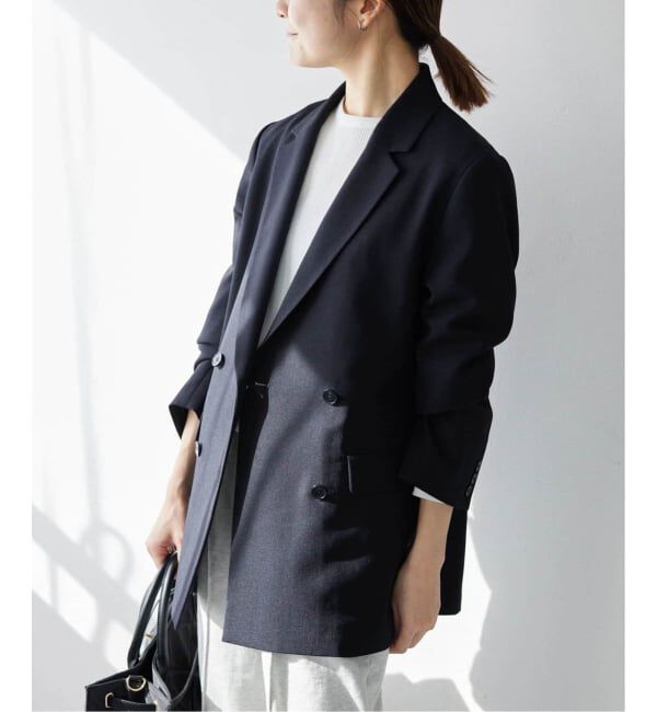 SLOBE IENA「《WEB限定/セットアップ対応可/追加3予約》ウォッシャブルツイルダブルジャケット」|テーラードジャケット|