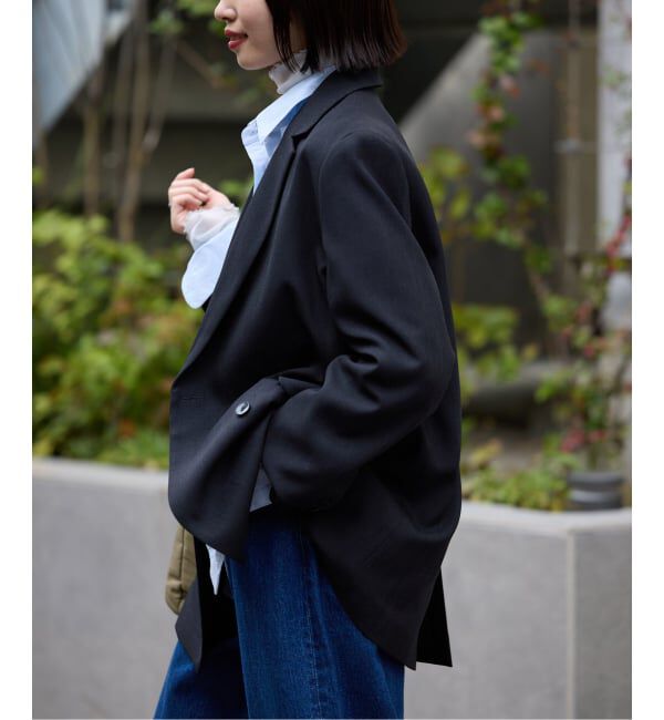 SLOBE IENA「《WEB限定/セットアップ対応可/追加3予約》ウォッシャブルツイルダブルジャケット」|テーラードジャケット|