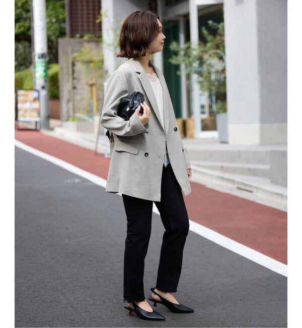 SLOBE IENA「《WEB限定/セットアップ対応可/追加3予約》ウォッシャブルツイルダブルジャケット」|テーラードジャケット|