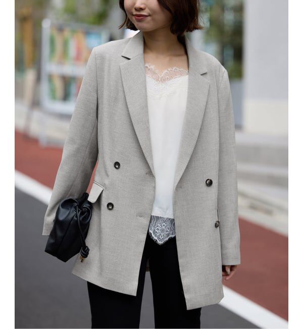 SLOBE IENA「《WEB限定/セットアップ対応可/追加3予約》ウォッシャブルツイルダブルジャケット」|テーラードジャケット|