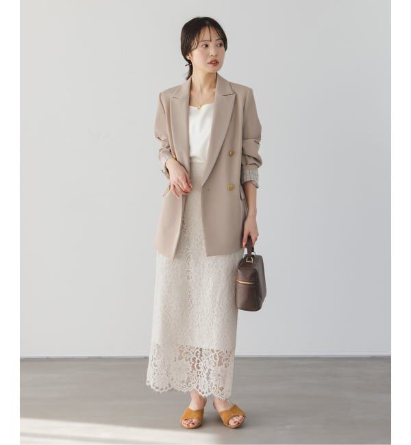 NOBLE「《WEB＆一部店舗限定・追加》リバーレースIラインスカート」|スカート|